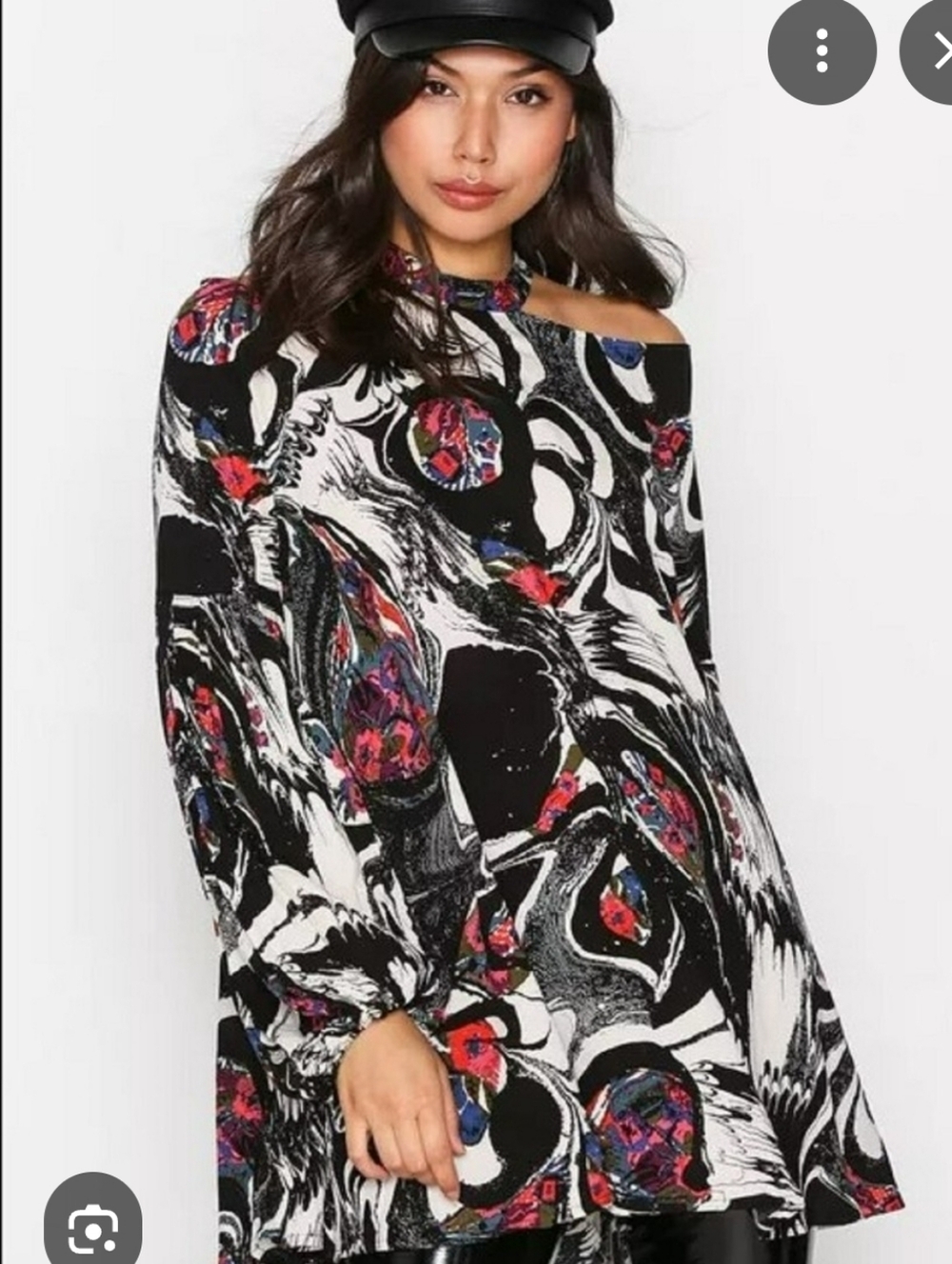 Free People Drift Away Abstract Floral Tunic
